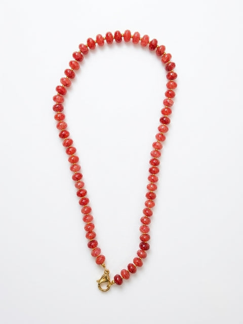 COLLANA PERLINE ROSSE CON CHIUSURA GOLD
