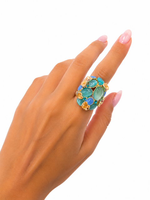 Anello Regolabile Pietra azzurra