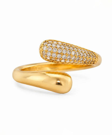 Anello intreccio gold in acciaio