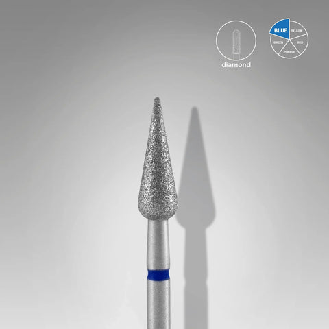 PUNTA FRESA DIAMANTATA PERA ACUTA BLU DIAMETRO 4 mm