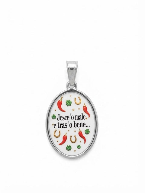 CHARM “JESCE O MALE E TRAS O BENE“ IN ACCIAIO