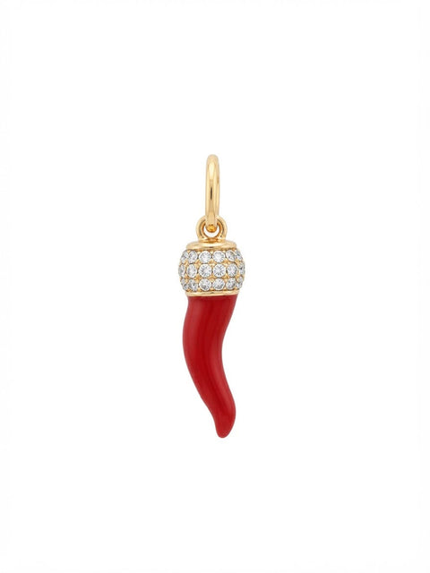CHARM CORNO ROSSO CON STRASS
