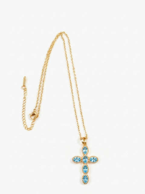 COLLANA CROCE GRANDE COLORATA GOLD