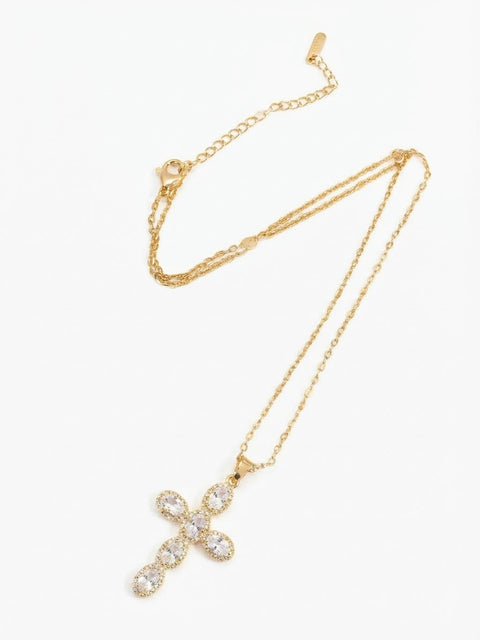 COLLANA CROCE GRANDE COLORATA GOLD