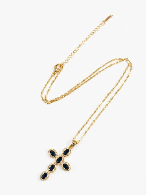 COLLANA CROCE GRANDE COLORATA GOLD