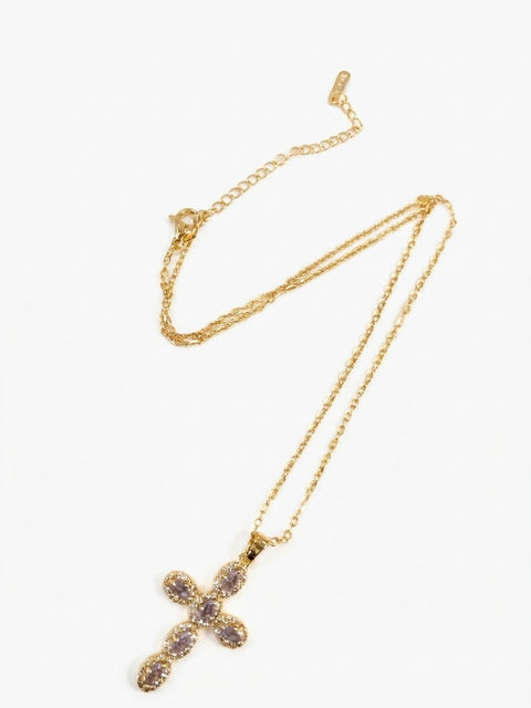 COLLANA CROCE GRANDE COLORATA GOLD