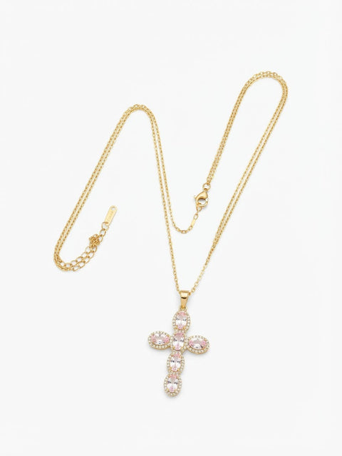 COLLANA CROCE GRANDE COLORATA GOLD