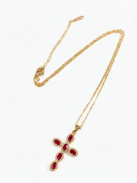 COLLANA CROCE GRANDE COLORATA GOLD