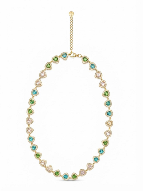 COLLANA cuore con pietre multicolor GOLD