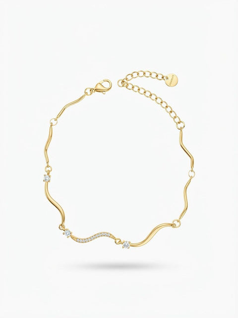 BRACCIALE ONDE GOLD CON PUNTO LUCE