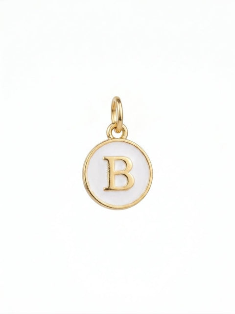 CHARM MINI ROTONDO LETTERA B BIANCO/GOLD