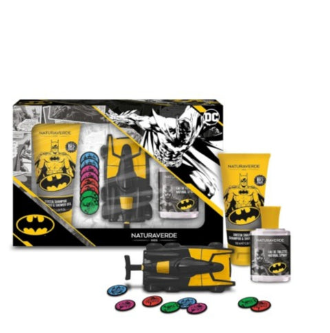 NATURA VERDE CONFEZIONE BATMAN EAU DE TOILETTE 30ml -MACCHINA LANCIA DISCHI- DOCCIA SHAMPOO 100ml