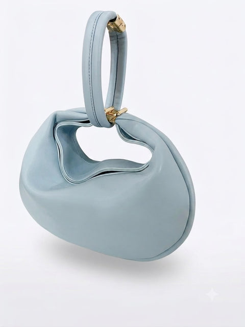 BORSA A MANO E SPALLA MEZZALUNA AZZURRA