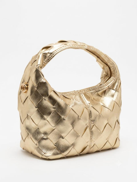 BORSA A MANO INTRECCIO ORO+TRACOLLA
