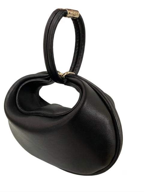 BORSA A MANO E SPALLA MEZZALUNA NERA
