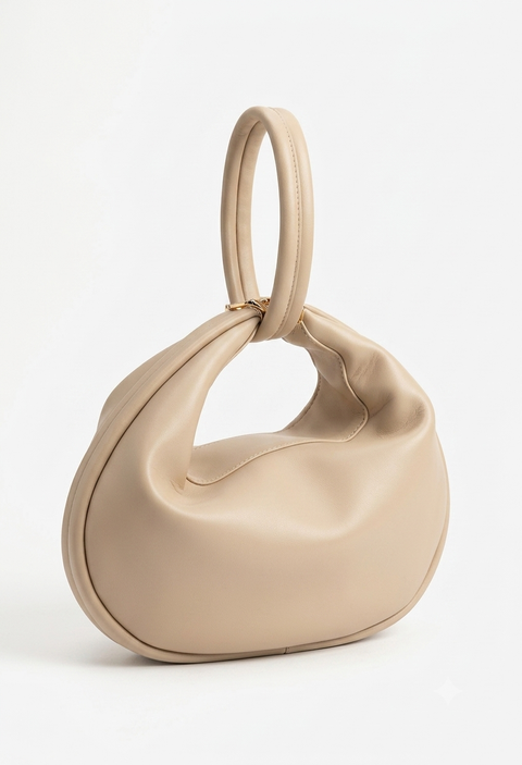 BORSA A MANO E SPALLA MEZZALUNA KHAKI